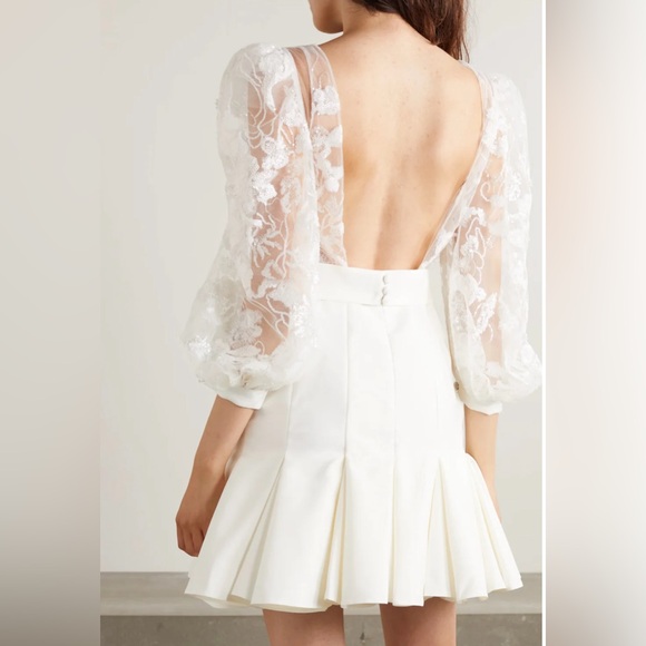 Rime Arodaky Dresses & Skirts - Rime Arodaky Amalfi grain de poudre and embellished tulle mini dress - 6